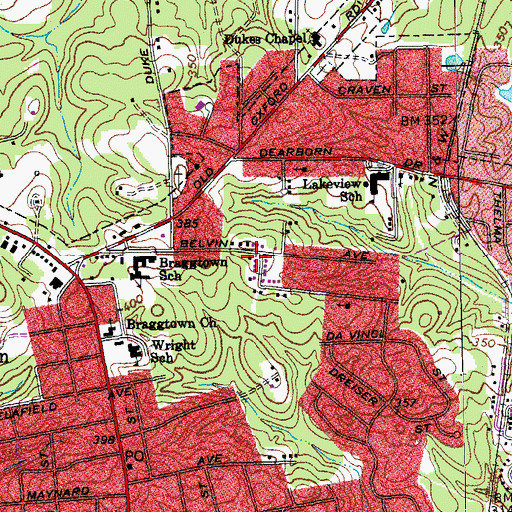 Topographic Map of Greater Waltown Gospel Tabernacle Church, NC