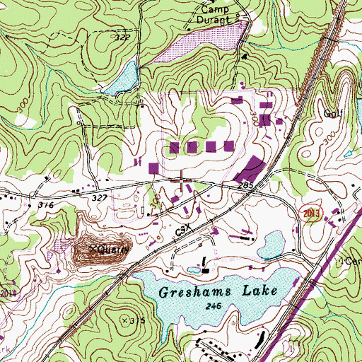 Topographic Map of Higher Ground Church, NC