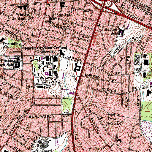 Topographic Map of Holy Cross Catholic Church, NC