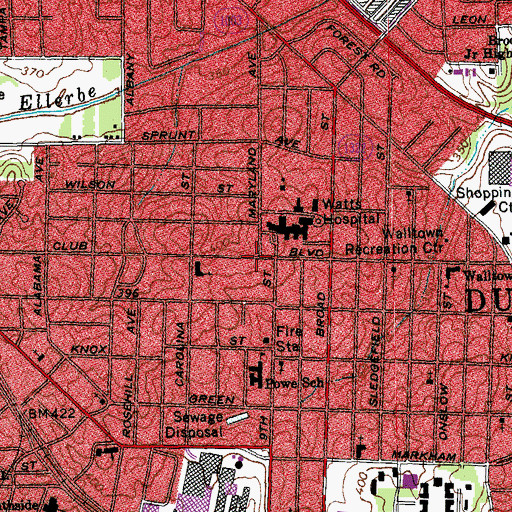 Topographic Map of Iglesia Cristiana Emanuel, NC
