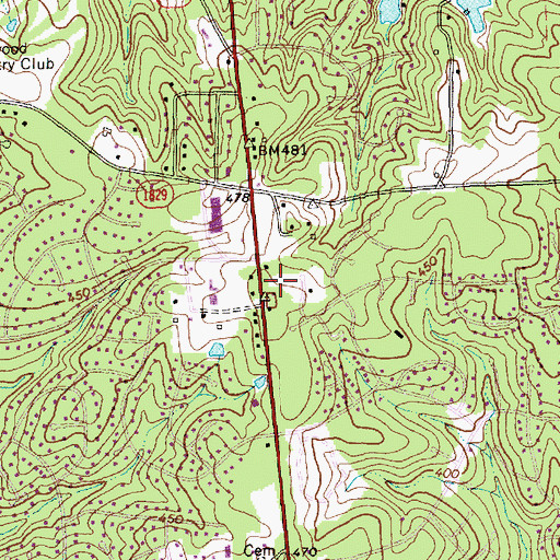 Topographic Map of Jewish Federation of Raleigh and Cary, NC