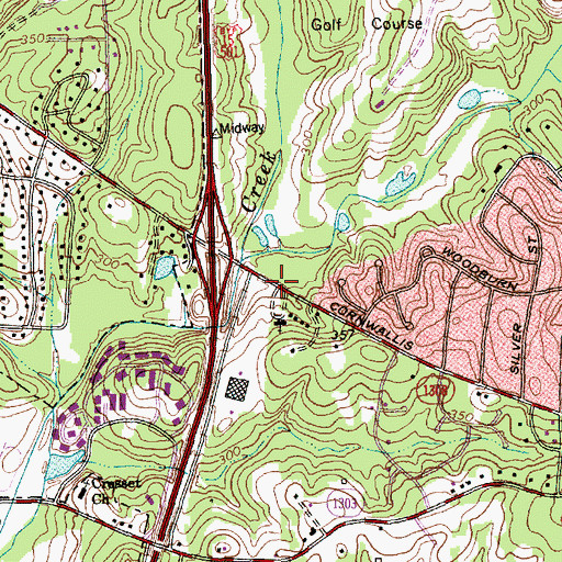 Topographic Map of Judea Reform Congregation, NC
