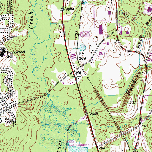 Topographic Map of Kingdom Baptist Church, NC
