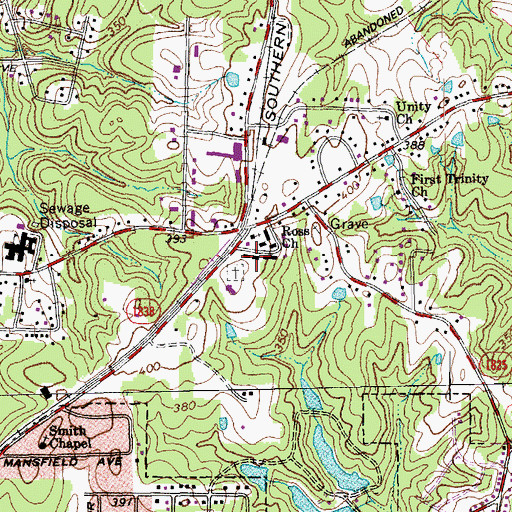 Topographic Map of Kingdom Hall of Jehovah's Witnesses, NC