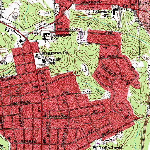 Topographic Map of Kingdom Hall of Jehovah's Witnesses, NC