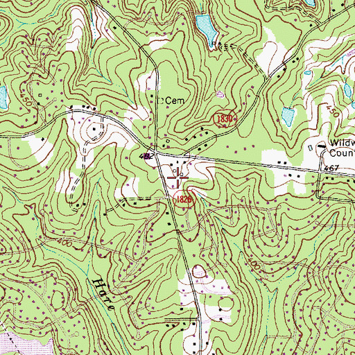 Topographic Map of Korean First Baptist Church, NC