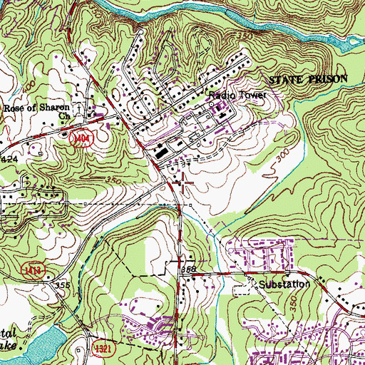 Topographic Map of Liberty Baptist Church, NC