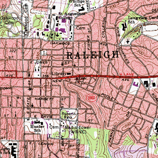 Topographic Map of Lincoln Park Holiness Church, NC