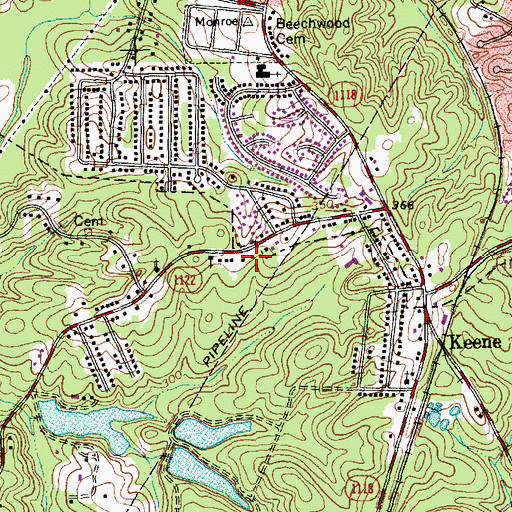 Topographic Map of Long's Memorial African Methodist Episcopal Zion Church, NC