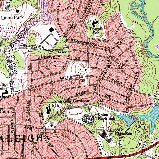 Topographic Map of Longview United Methodist Church, NC