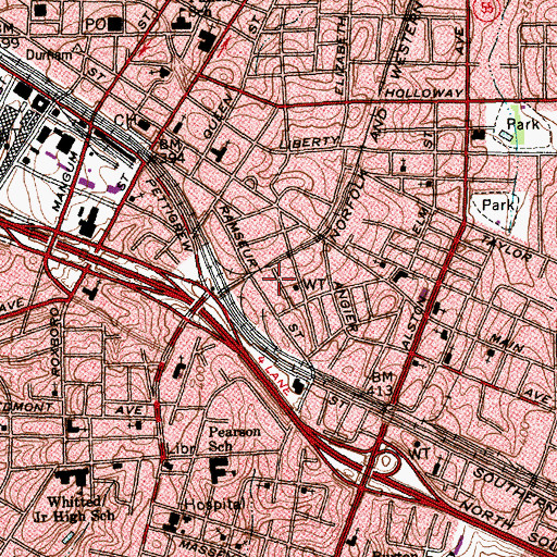 Topographic Map of Mahanain Christian Church, NC