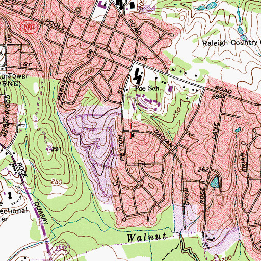 Topographic Map of Maple Temple United Church of Christ, NC