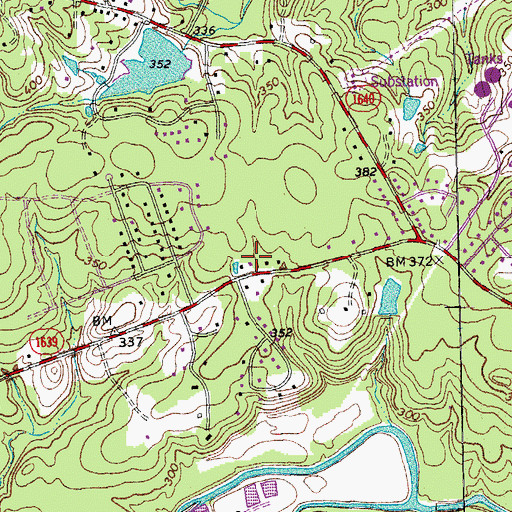 Topographic Map of Mill Grove Full Gospel Church, NC