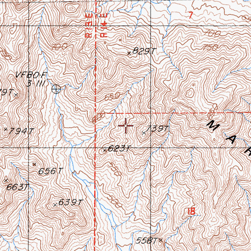 Topographic Map of Marble Mountains, CA