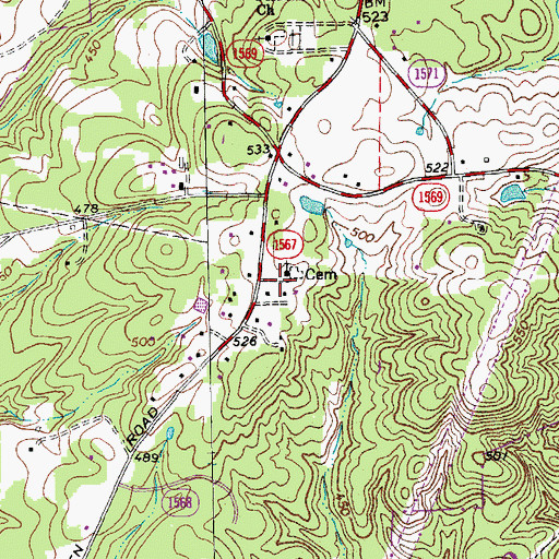 Topographic Map of Mount Gilead Orange Church, NC