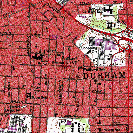 Topographic Map of Mount Olive African Methodist Episcopal Zion Church, NC