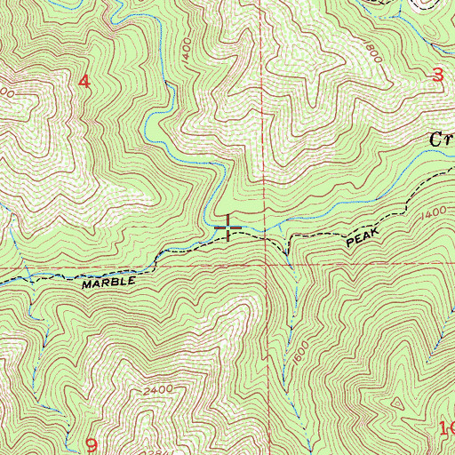 Topographic Map of Marble Peak Trail, CA