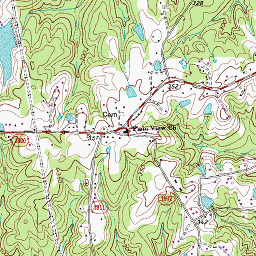 Topographic Map of Mount Zoar Baptist Church, NC