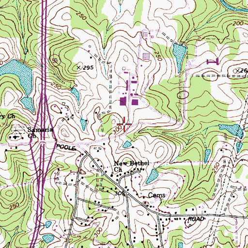 Topographic Map of New Bethel United Church of Christ, NC