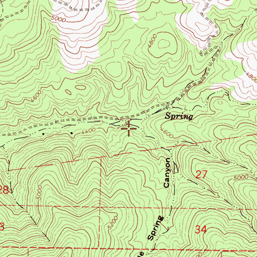 Topographic Map of Marble Spring Canyon, CA