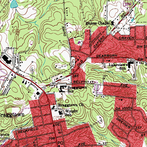 Topographic Map of New Jerusalem Baptist Cathedral, NC