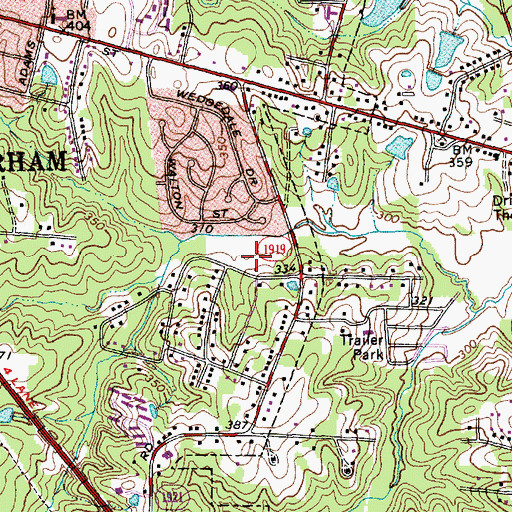 Topographic Map of New Jerusalem Free Will Baptist Church, NC