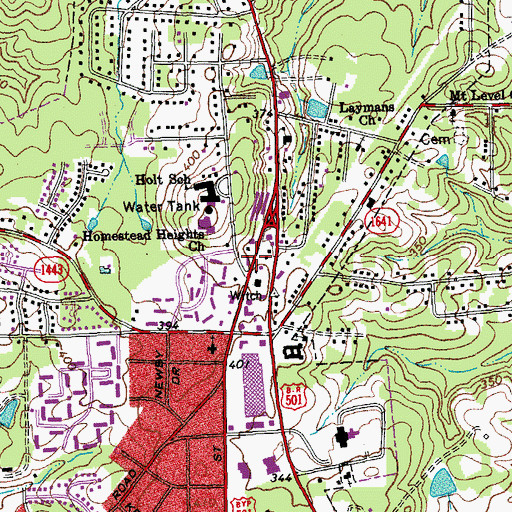 Topographic Map of New Life Provision Ministries, NC