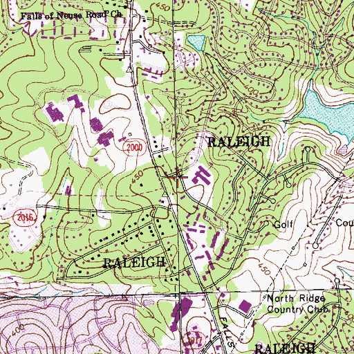 Topographic Map of North Ridge Bible Chapel, NC