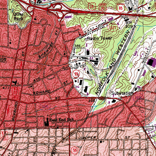 Topographic Map of Obedience to the Word Church, NC