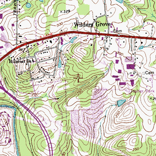 Topographic Map of Old Landmark Deliverance Church, NC