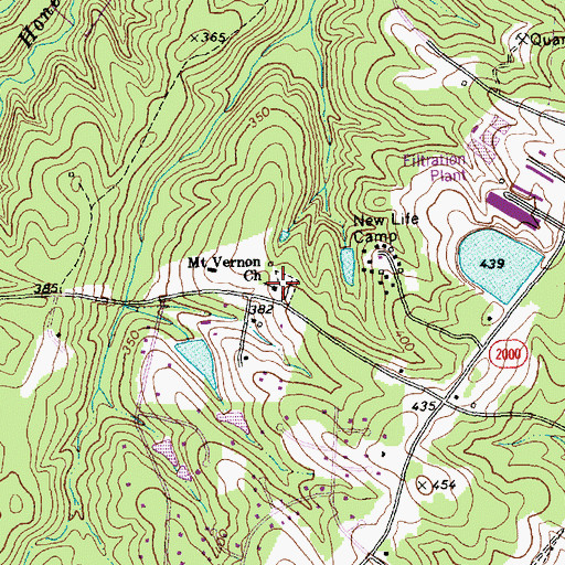 Topographic Map of Olde Mount Vernon Church, NC