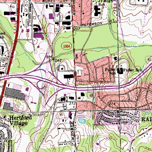 Topographic Map of Palmer Memorial Free Will Baptist Church, NC