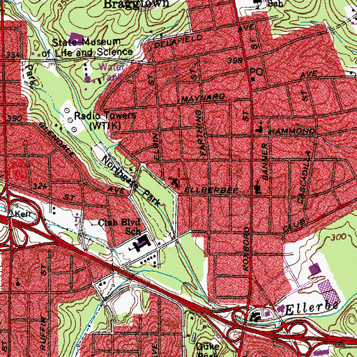 Topographic Map of Park View Baptist Church, NC