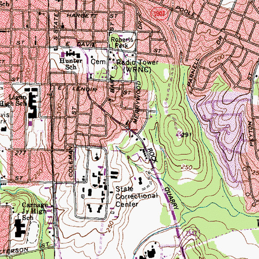 Topographic Map of Philippian Community Church of North Carolina, NC