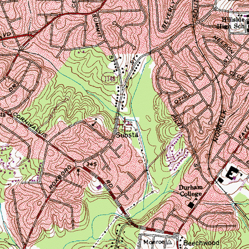 Topographic Map of Pilgrim Baptist Church, NC