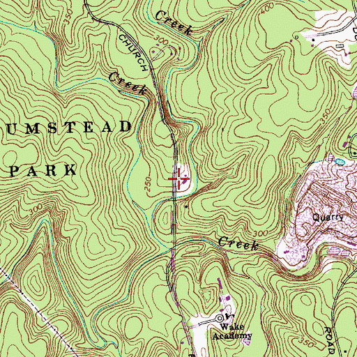 Topographic Map of Pilgrim Orthodox Presbyterian Church, NC