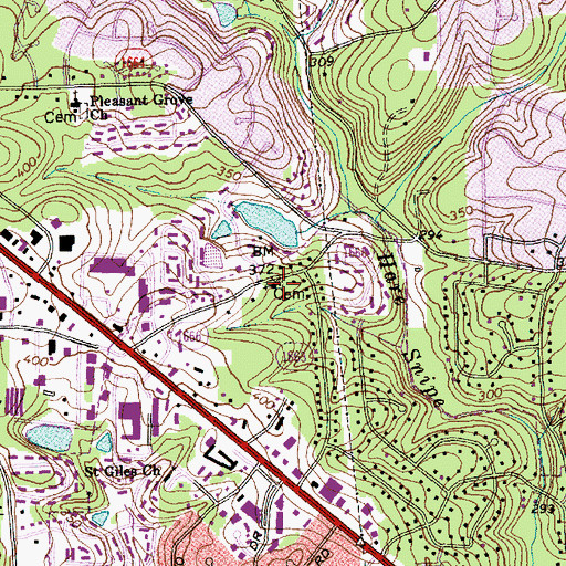 Topographic Map of Piney Grove African Methodist Episcopal Church, NC