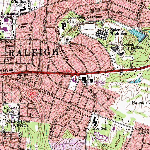 Topographic Map of Presbyterian Church Foundation, NC
