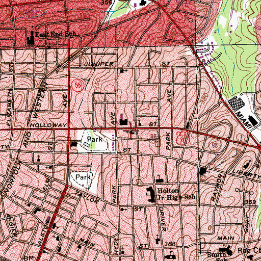 Topographic Map of Progressive Holiness Church, NC