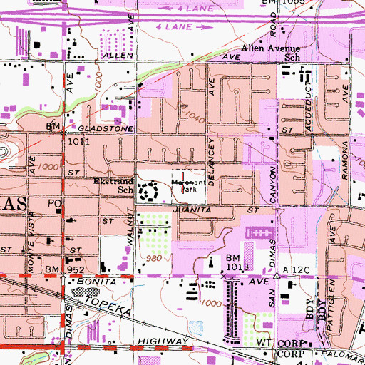 Topographic Map of Marchant Park, CA