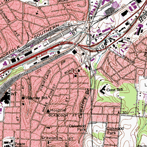 Topographic Map of Raleigh Chinese Christian Church, NC