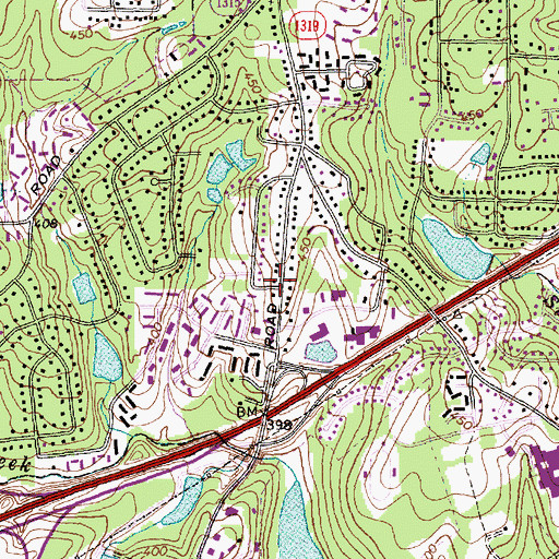 Topographic Map of Raleigh Church of Christ, NC
