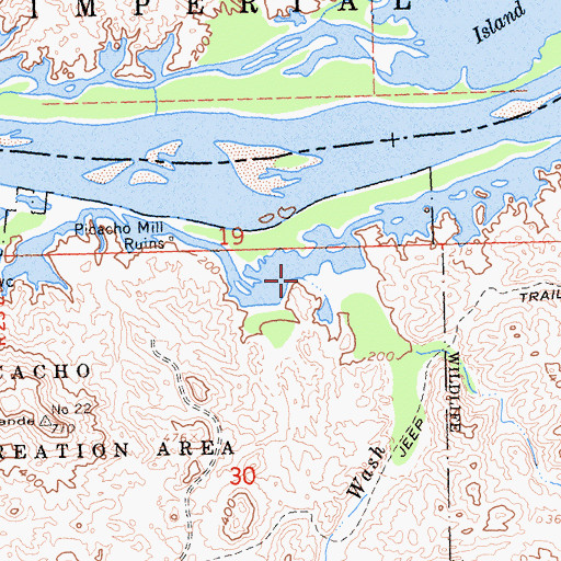Topographic Map of Marcus Wash, CA
