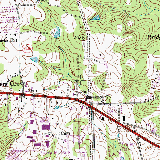 Topographic Map of Raleigh Church of God, NC