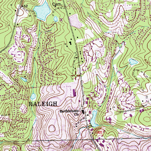 Topographic Map of Redeemer Presbyterian Church, NC