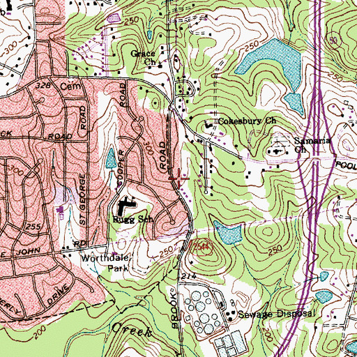 Topographic Map of Redeeming Love Missionary Baptist Church, NC