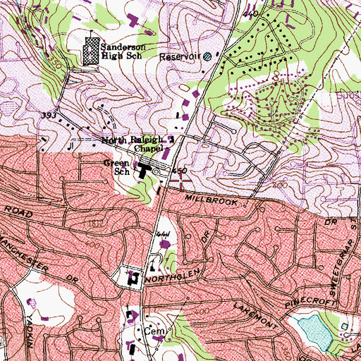 Topographic Map of Rehoboth Worship Center, NC