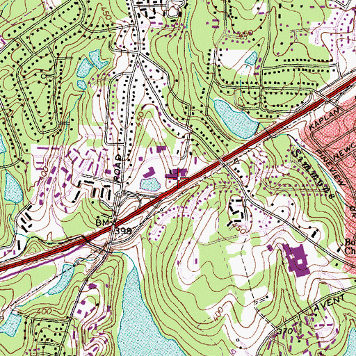 Topographic Map of Religious Science Church of Raleigh, NC