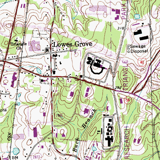 Topographic Map of Religious Science Church of the Triangle, NC