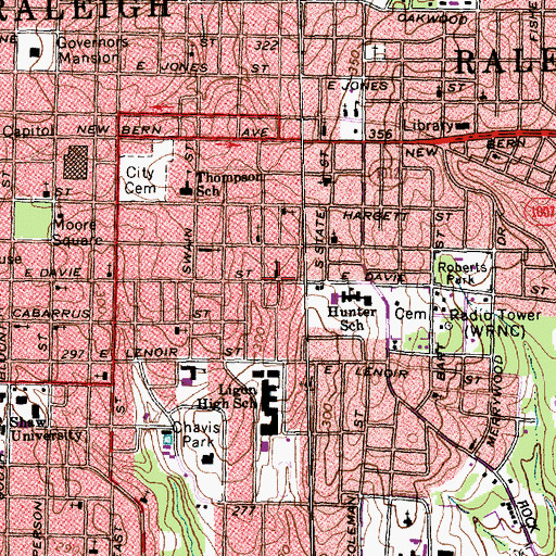 Topographic Map of Revelation Free Will Baptist Church, NC